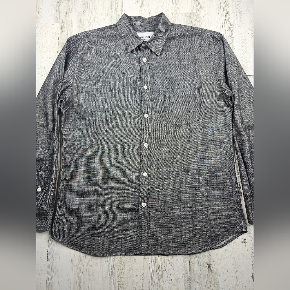 Corridor NYC Dark Gray Button Up Long Sleeve Oxford Dress Shirt Men's Size XL